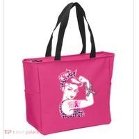Support Squad Breast Cancer Warrior Pink Ribbon Leopard Tote Bag thumb 2