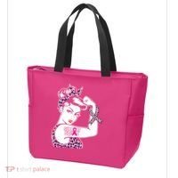 Support Squad Breast Cancer Warrior Pink Ribbon Leopard Tote Bag thumb 3