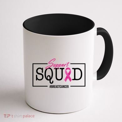 Support Squad Breast Cancer Coffee Mug back