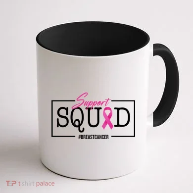 Support Squad Breast Cancer Coffee Mug back