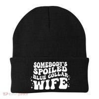 Somebodys Spoiled Blue Collar Wife Groovy Sarcasm Quotes Beanie thumb 0