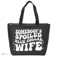 Somebodys Spoiled Blue Collar Wife Groovy Sarcasm Quotes Tote Bag thumb 0