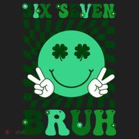 Six Seven Bruh Shamrock 67 Meme St Patrick's Day Women's Sweatshirt thumb 2