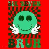 Six Seven Bruh Shamrock 67 Meme St Patrick's Day Santa Hat thumb 1