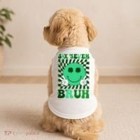 Six Seven Bruh Shamrock 67 Meme St Patrick's Day Doggie Tank thumb 2