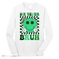 Six Seven Bruh Shamrock 67 Meme St Patrick's Day Long Sleeve Shirt thumb 0