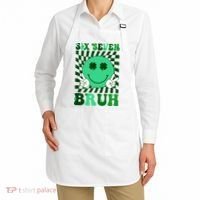 Six Seven Bruh Shamrock 67 Meme St Patrick's Day Apron thumb 2