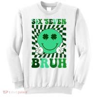 Six Seven Bruh Shamrock 67 Meme St Patrick's Day Sweatshirt thumb 0