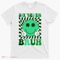 Six Seven Bruh Shamrock 67 Meme St Patrick's Day T-Shirt thumb 0