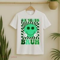 Six Seven Bruh Shamrock 67 Meme St Patrick's Day T-Shirt thumb 2