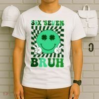 Six Seven Bruh Shamrock 67 Meme St Patrick's Day T-Shirt thumb 6