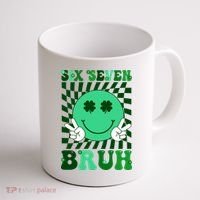 Six Seven Bruh Shamrock 67 Meme St Patrick's Day Coffee Mug thumb 1