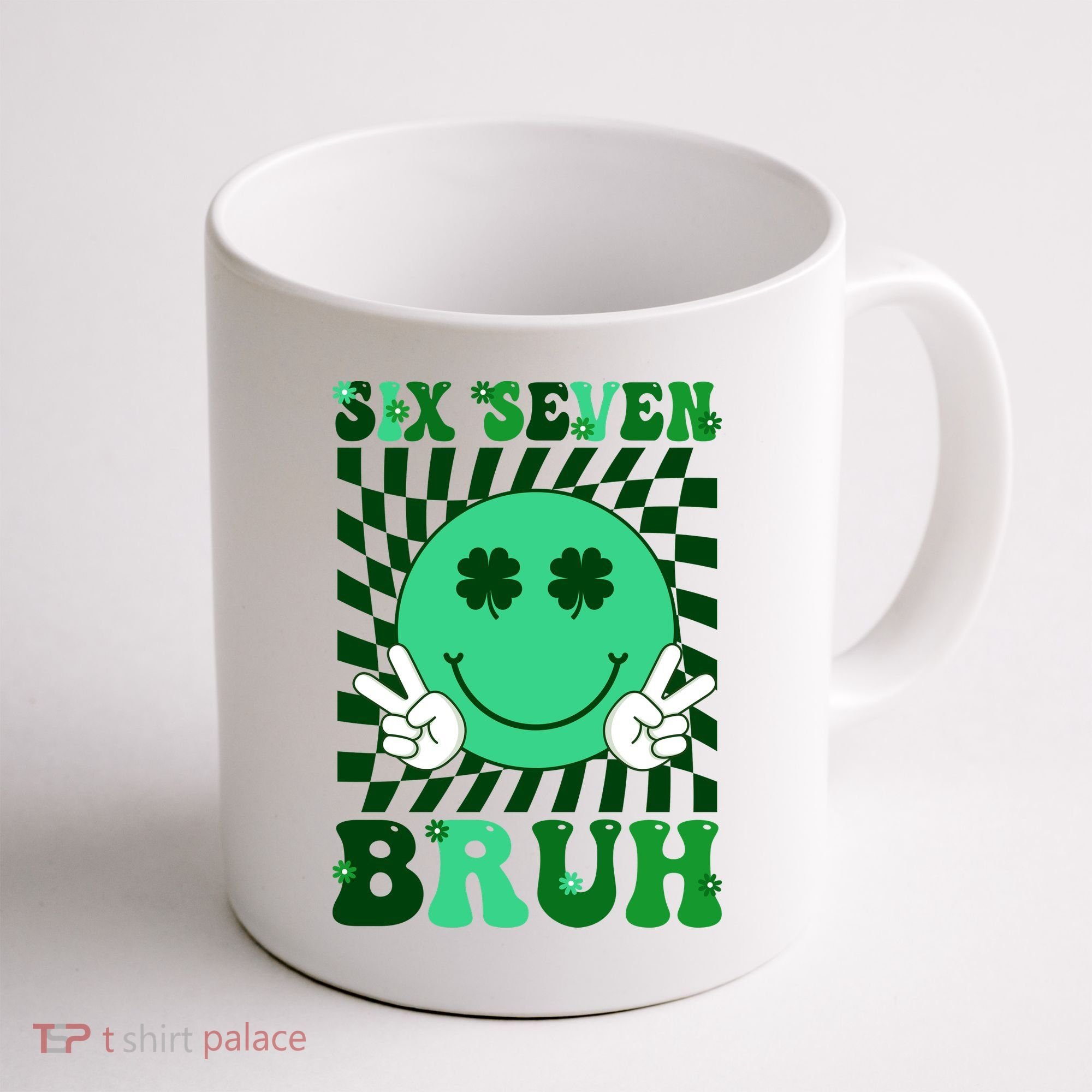 Six Seven Bruh Shamrock 67 Meme St Patrick's Day Coffee Mug