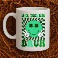 Six Seven Bruh Shamrock 67 Meme St Patrick's Day Coffee Mug thumb 2