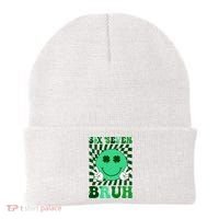 Six Seven Bruh Shamrock 67 Meme St Patrick's Day Beanie thumb 0