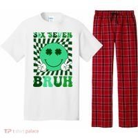 Six Seven Bruh Shamrock 67 Meme St Patrick's Day Pajama Set thumb 0