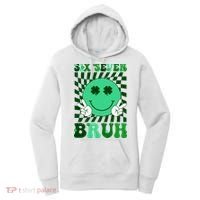 Six Seven Bruh Shamrock 67 Meme St Patrick's Day Women's Hoodie thumb 0