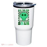 Six Seven Bruh Shamrock 67 Meme St Patrick's Day Tumbler thumb 0