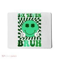 Six Seven Bruh Shamrock 67 Meme St Patrick's Day Mousepad thumb 0