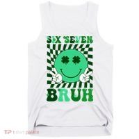 Six Seven Bruh Shamrock 67 Meme St Patrick's Day Tank Top thumb 0