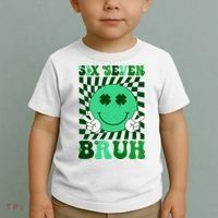 Six Seven Bruh Shamrock 67 Meme St Patrick's Day Toddler T-Shirt thumb 2