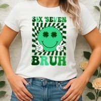 Six Seven Bruh Shamrock 67 Meme St Patrick's Day Women's T-Shirt thumb 2