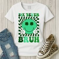 Six Seven Bruh Shamrock 67 Meme St Patrick's Day Women's T-Shirt thumb 3
