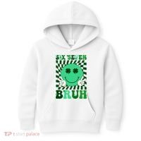 Six Seven Bruh Shamrock 67 Meme St Patrick's Day Kids Hoodie thumb 0