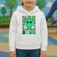 Six Seven Bruh Shamrock 67 Meme St Patrick's Day Kids Hoodie thumb 3