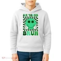Six Seven Bruh Shamrock 67 Meme St Patrick's Day Kids Hoodie thumb 4
