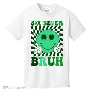 Six Seven Bruh Shamrock 67 Meme St Patrick's Day Kids T-Shirt