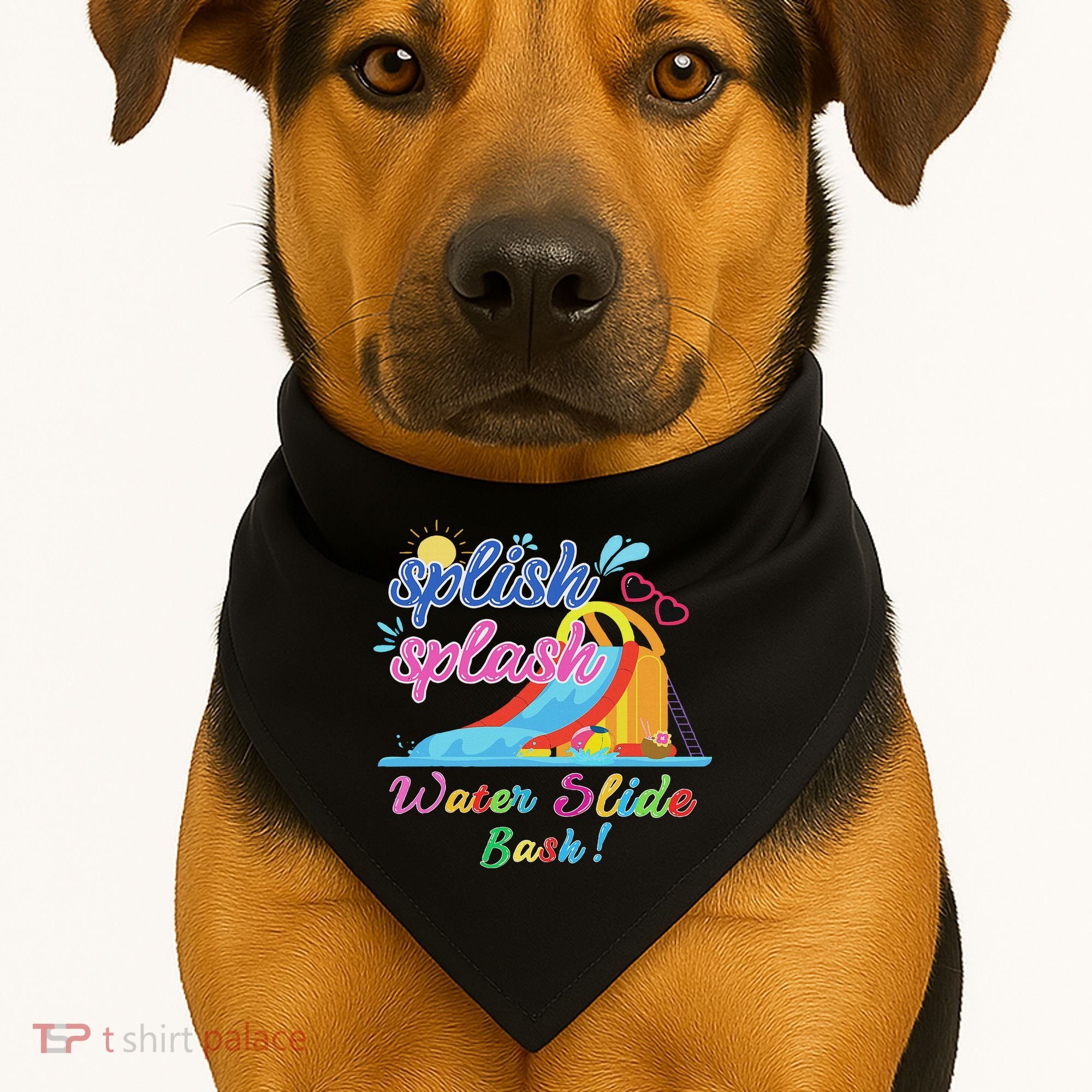 Splish Splash Bash Waterslide Summer Pool Birthday Party USA-Made Doggie Bandana