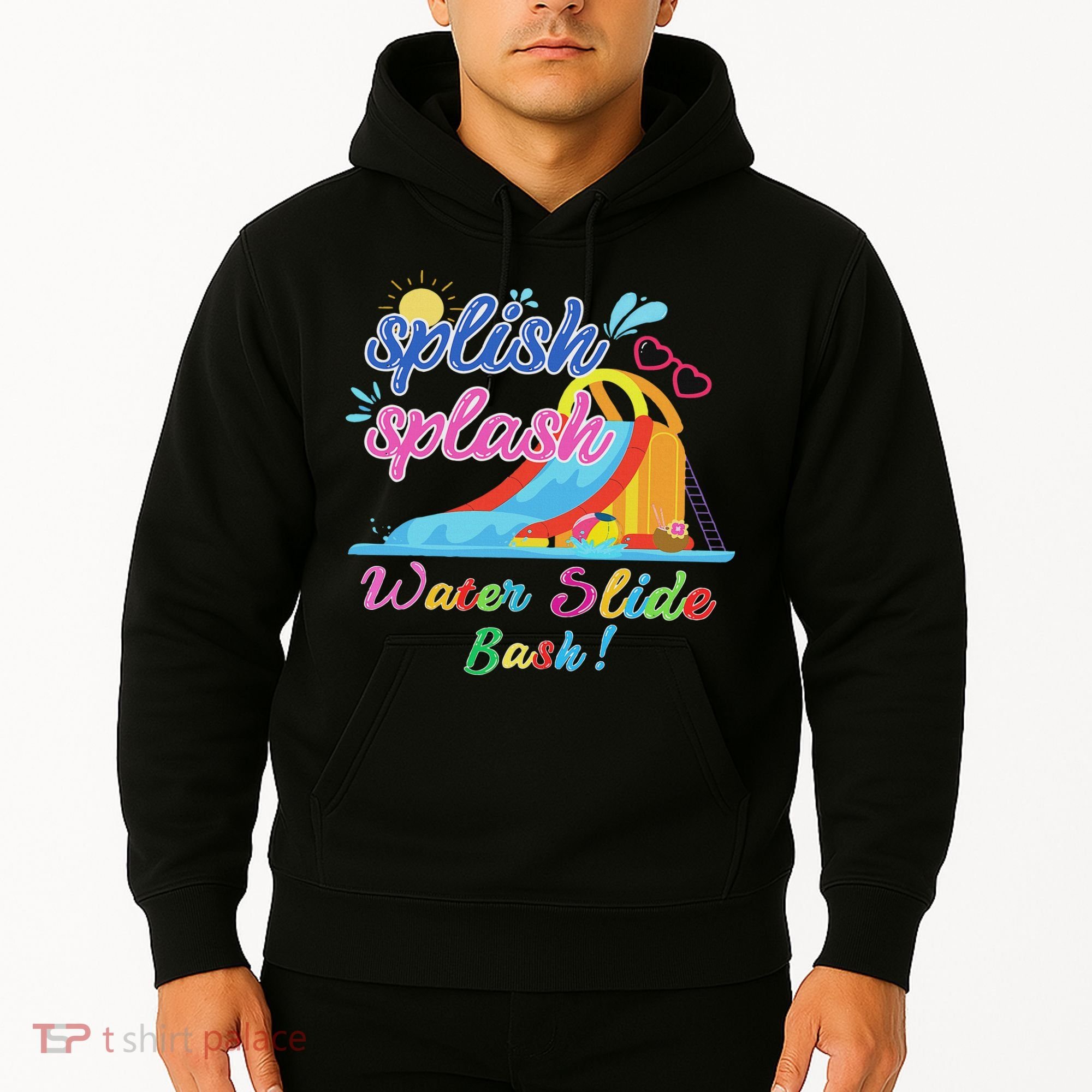 Splish Splash Bash Waterslide Summer Pool Birthday Party Hoodie