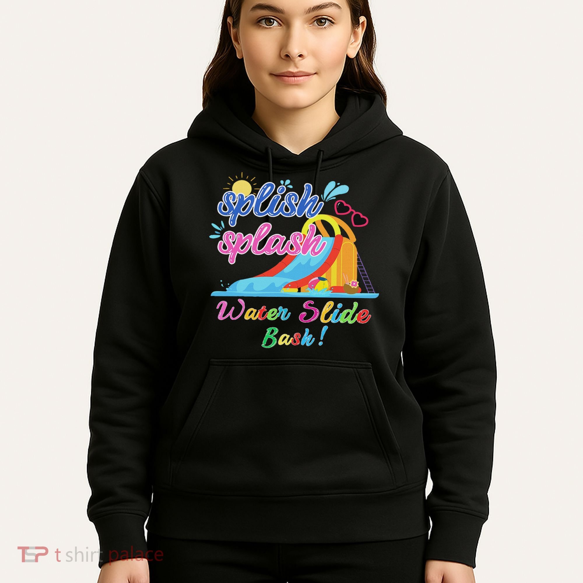 Splish Splash Bash Waterslide Summer Pool Birthday Party Hoodie