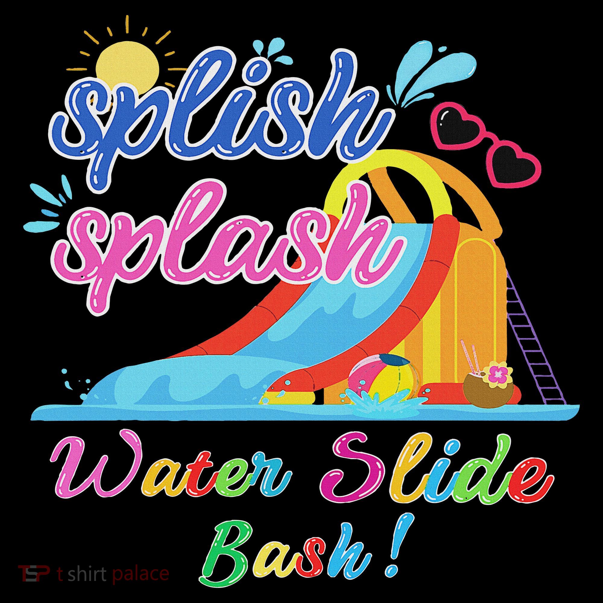 Splish Splash Bash Waterslide Summer Pool Birthday Party Long Sleeve Shirt