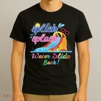 Splish Splash Bash Waterslide Summer Pool Birthday Party T-Shirt thumb 3