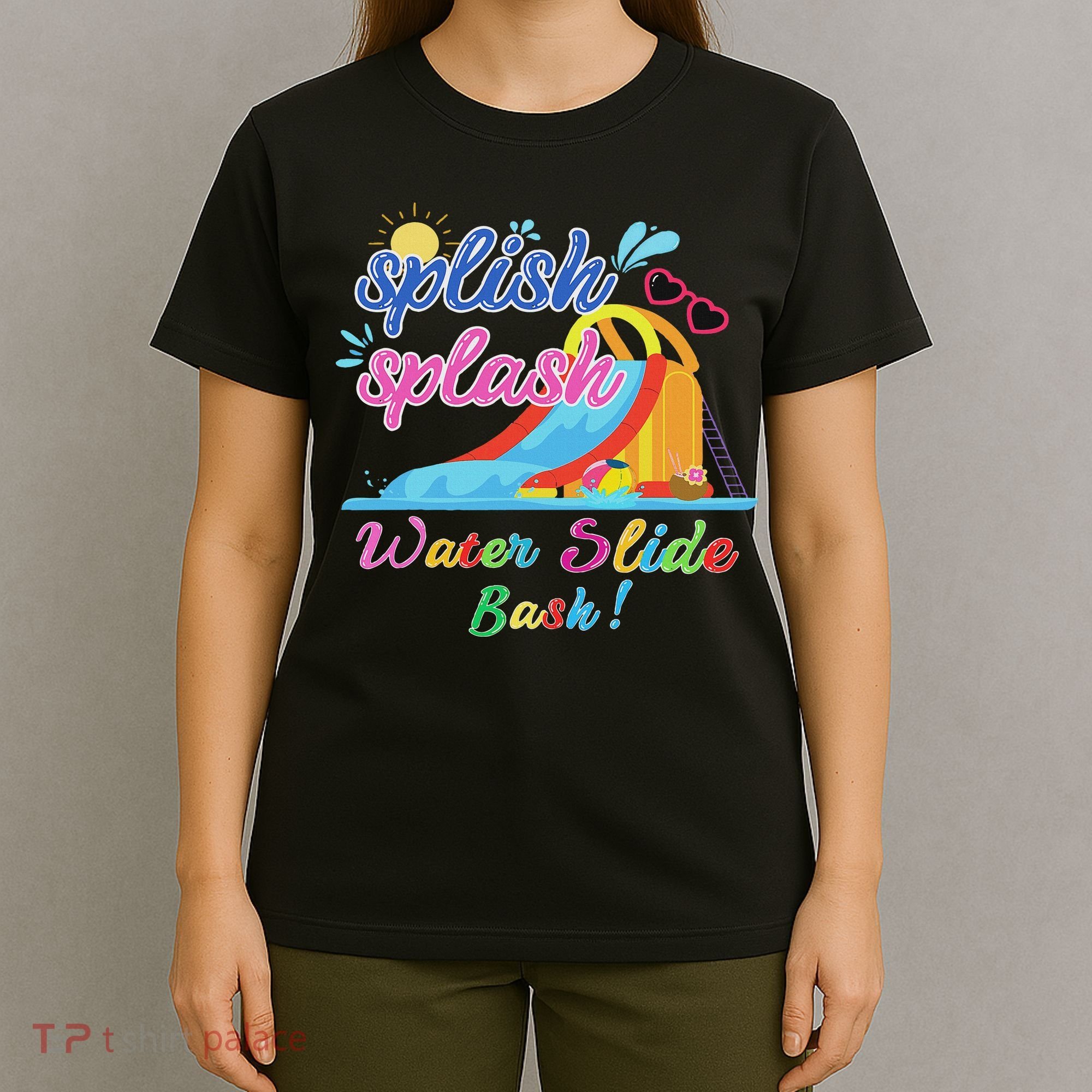 Splish Splash Bash Waterslide Summer Pool Birthday Party T-Shirt