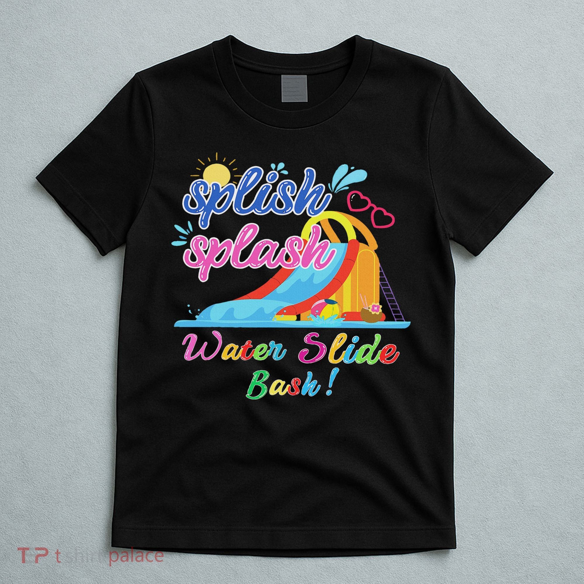 Splish Splash Bash Waterslide Summer Pool Birthday Party T-Shirt
