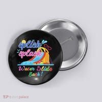 Splish Splash Bash Waterslide Summer Pool Birthday Party Button thumb 0