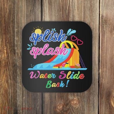 Splish Splash Bash Waterslide Summer Pool Birthday Party Coaster