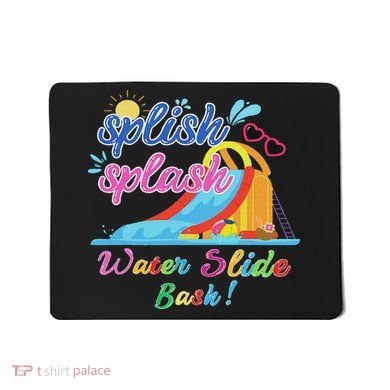 Splish Splash Bash Waterslide Summer Pool Birthday Party Mousepad