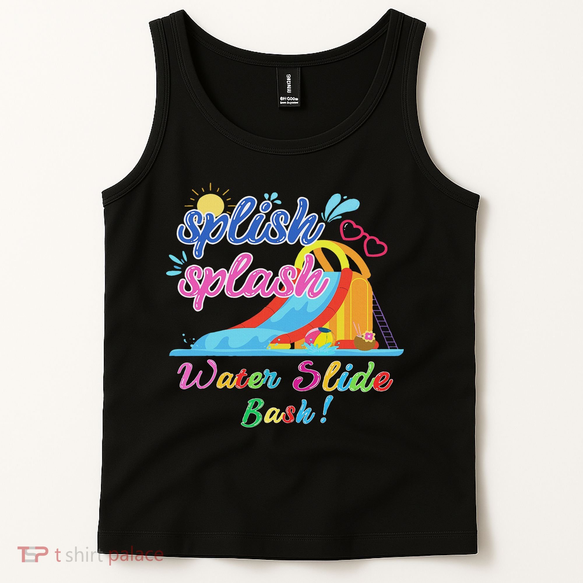 Splish Splash Bash Waterslide Summer Pool Birthday Party Tank Top