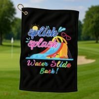 Splish Splash Bash Waterslide Summer Pool Birthday Party Golf Towel thumb 1