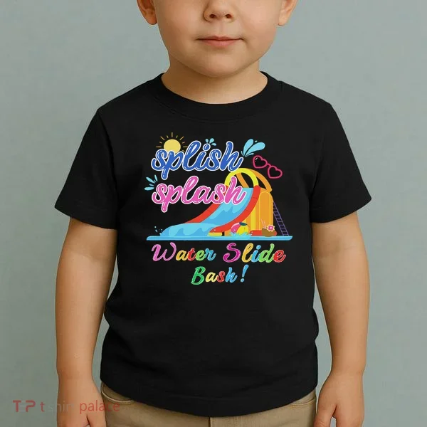 Splish Splash Bash Waterslide Summer Pool Birthday Party Toddler T-Shirt