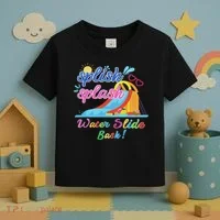 Splish Splash Bash Waterslide Summer Pool Birthday Party Toddler T-Shirt thumb 3