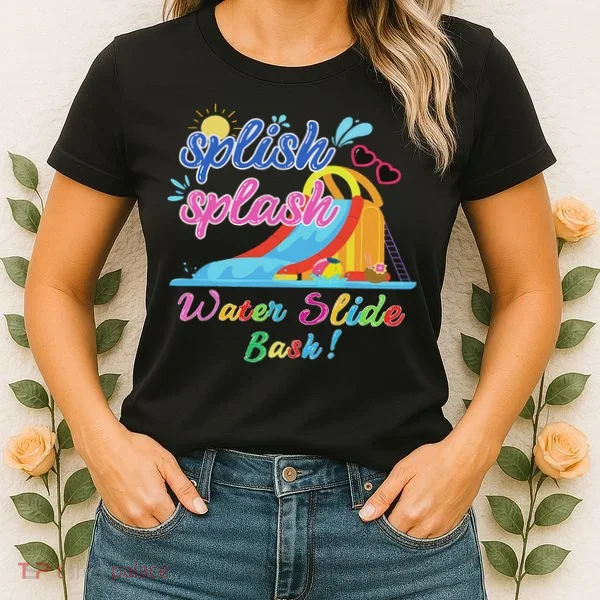 Splish Splash Bash Waterslide Summer Pool Birthday Party Women's T-Shirt