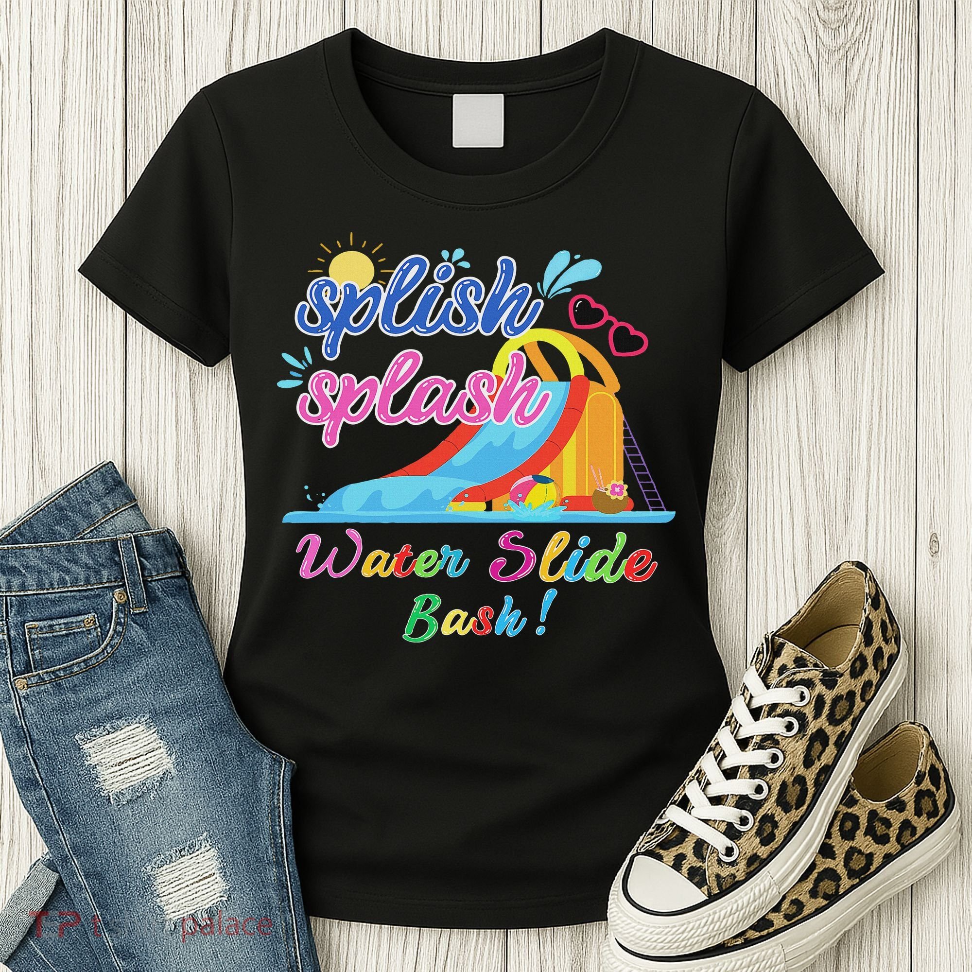 Splish Splash Bash Waterslide Summer Pool Birthday Party Women's T-Shirt