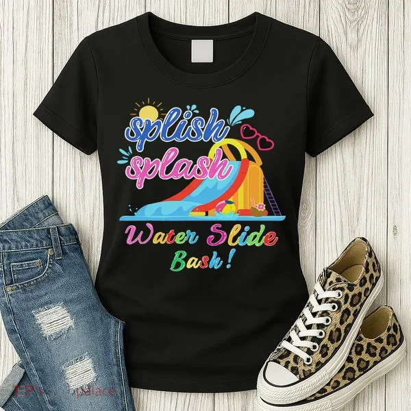 Splish Splash Bash Waterslide Summer Pool Birthday Party Women's T-Shirt