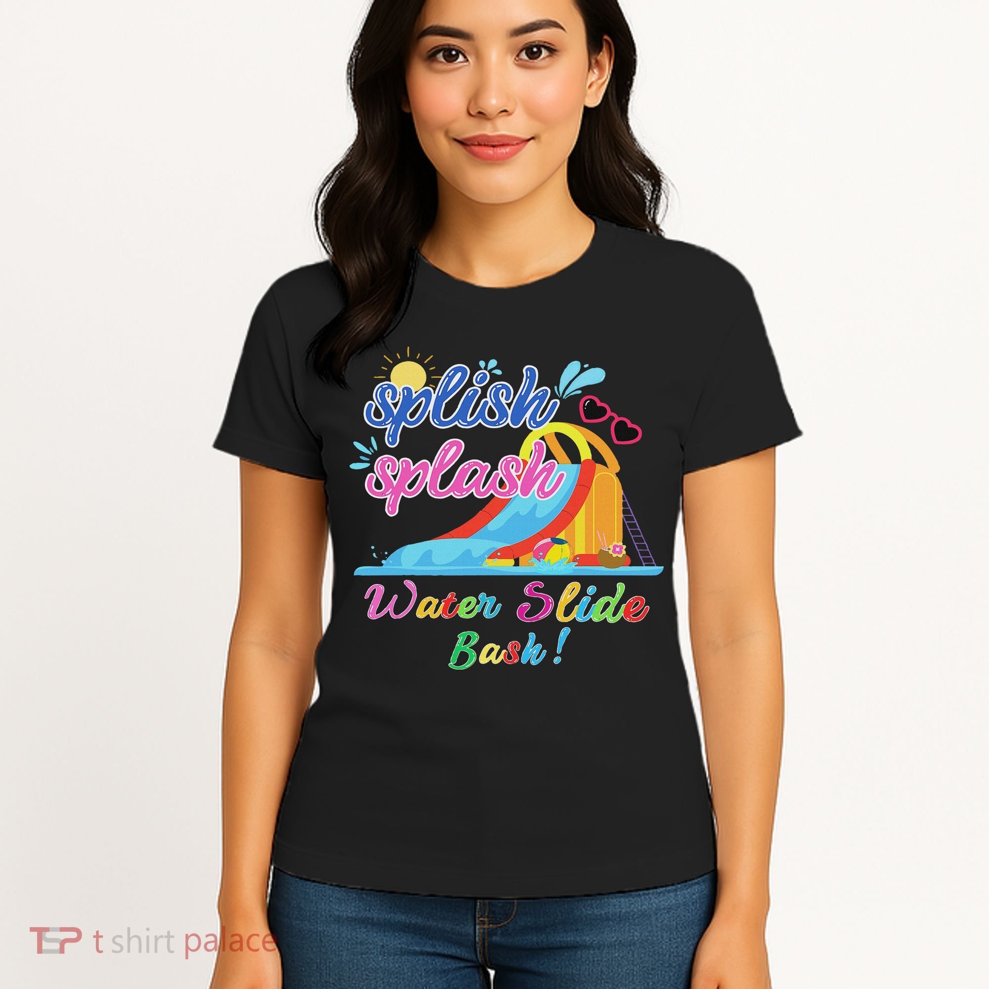Splish Splash Bash Waterslide Summer Pool Birthday Party Women's T-Shirt