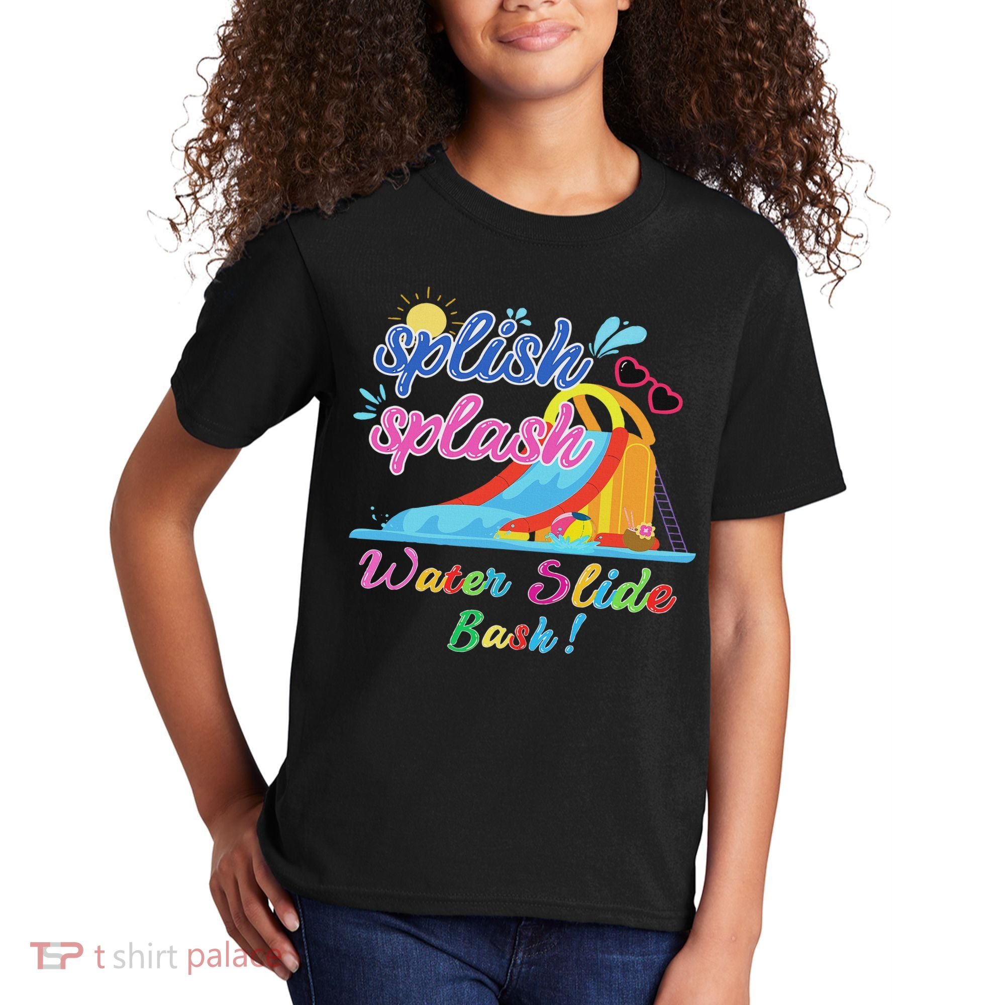 Splish Splash Bash Waterslide Summer Pool Birthday Party Kids T-Shirt